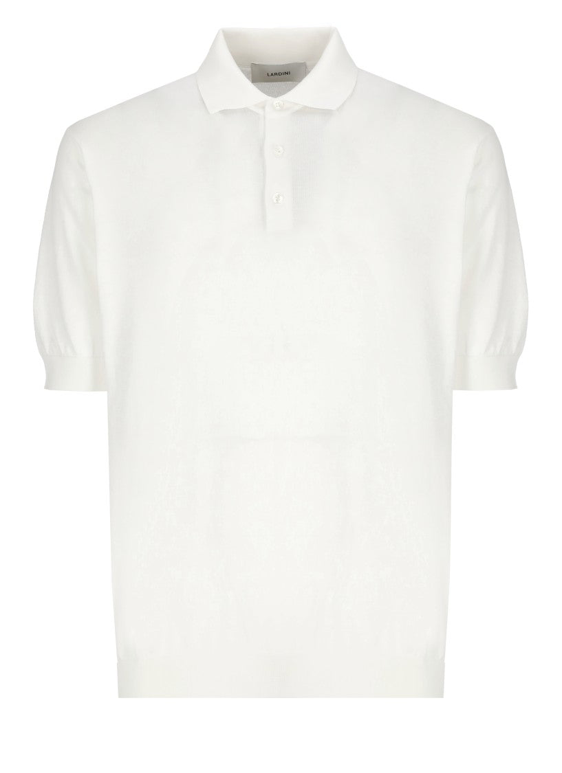 Lardini White Cotton Three Buttons Polo Shirt