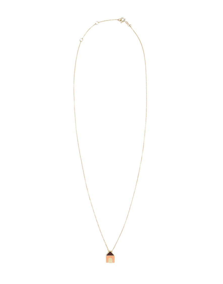 Aliita Burgundy Casita Bold Enamel Necklace