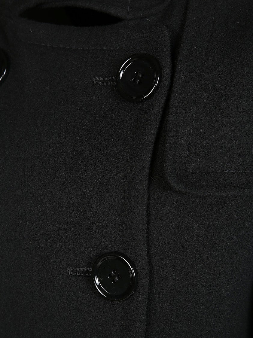 Max Mara Double-Breasted Hooded Coat With Wide Lapels