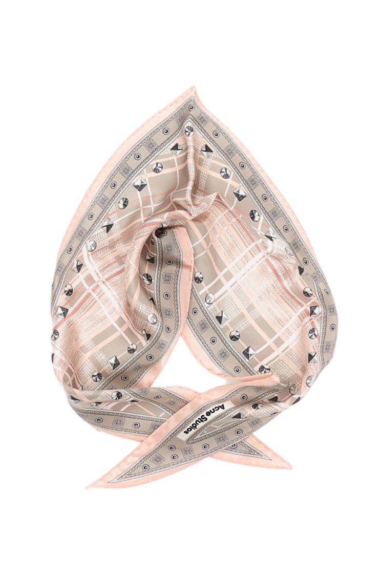 Acne Studios Multicolor Silky Plaid Geometric Border Scarf