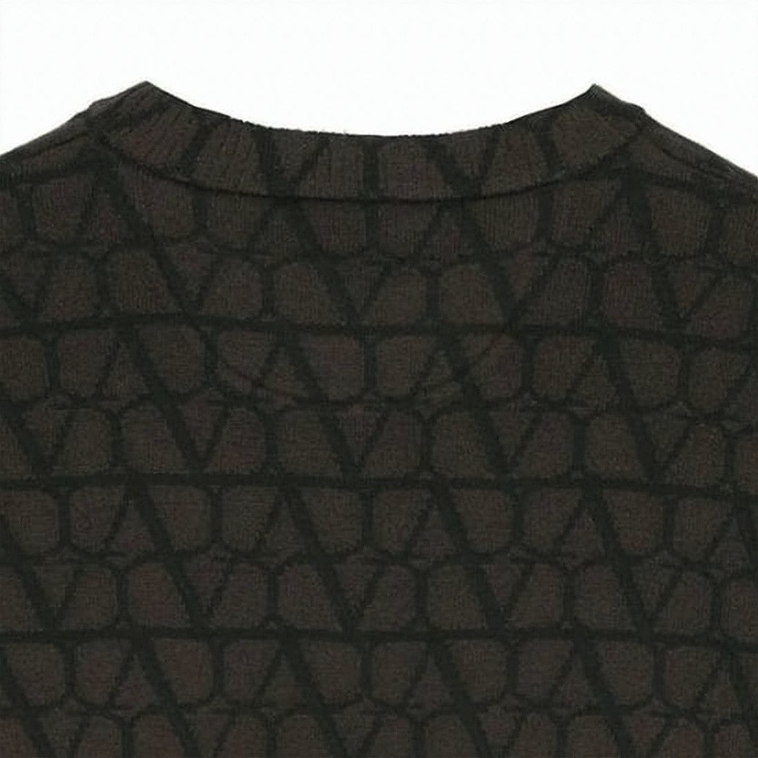 Valentino Garavani Geometric Pattern Wool Sweater With Relaxed Fit