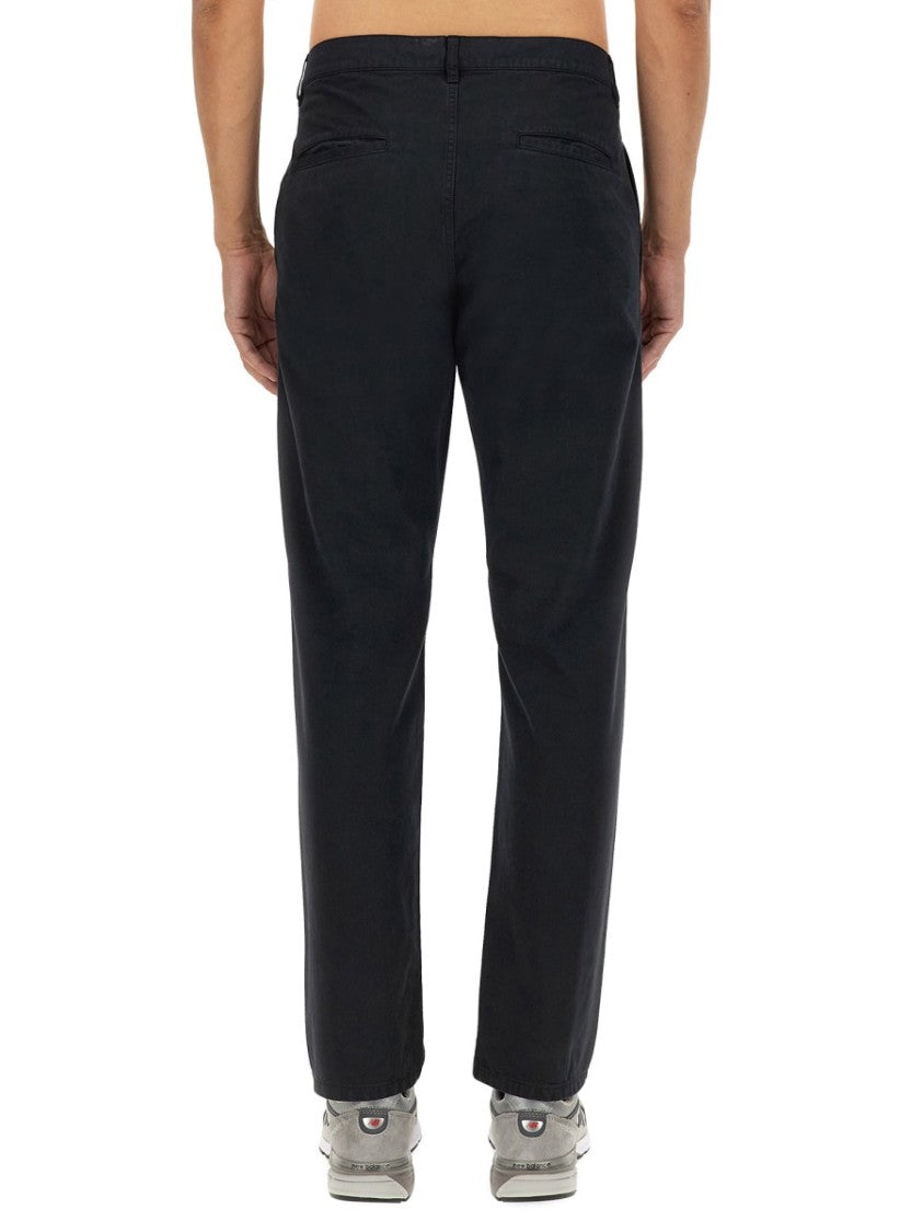 Aspesi Regular Fit Black Cotton Chino Pants