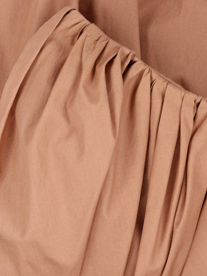 Chloé Pink Draped Midi Popeline Skirt