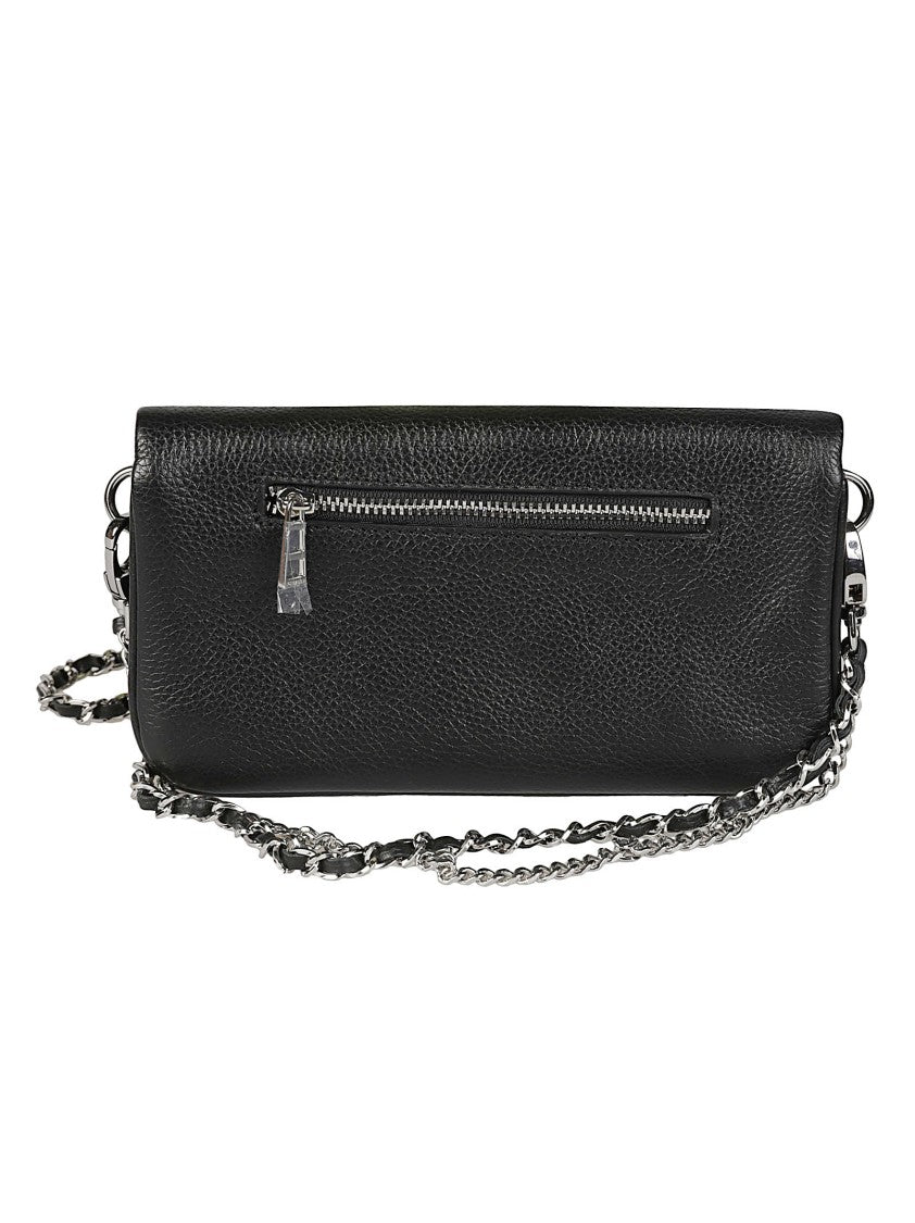 Zadig & Voltaire Rock Nano Compact Metallic Emblem Leather Shoulder Bag