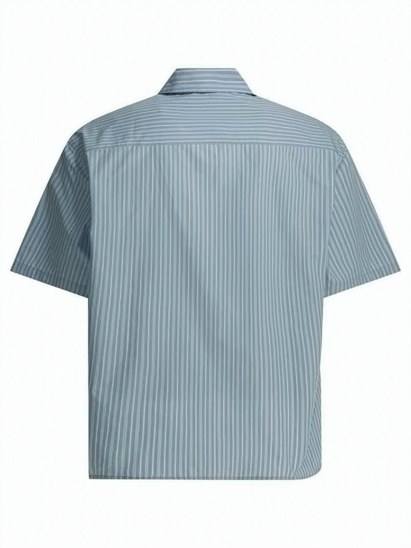 Ami Paris Vertical Stripe Relaxed Fit Short-Sleeve Shirt