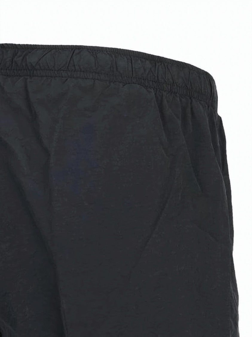 C.P. Company Black Minimalist Elastic Waist Polyamide Shorts