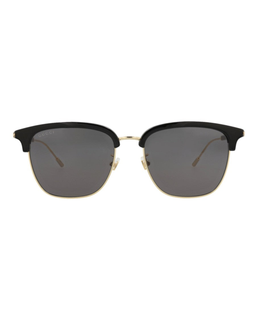 Gucci Round-Frame Recycled Acetate Sunglasses With Gold Accents