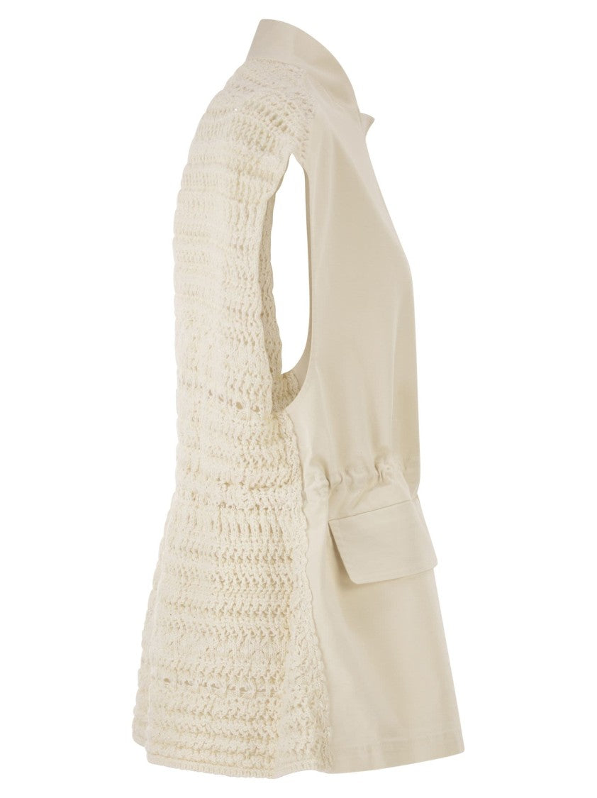 Fabiana Filippi Dual-Material Waistcoat In Poplin And Knitted Fabric