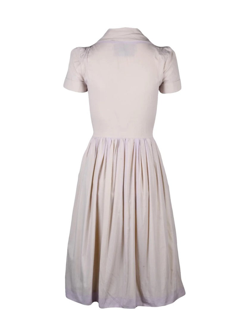 Vivienne Westwood Anglomania Fitted Cotton Dress With Button Closure And Gathered Skirt