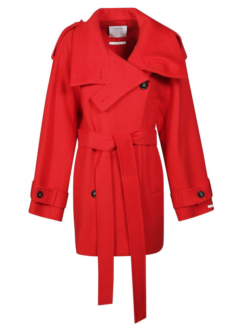 Sportmax Neutral Bouquet Floral Caban Coat