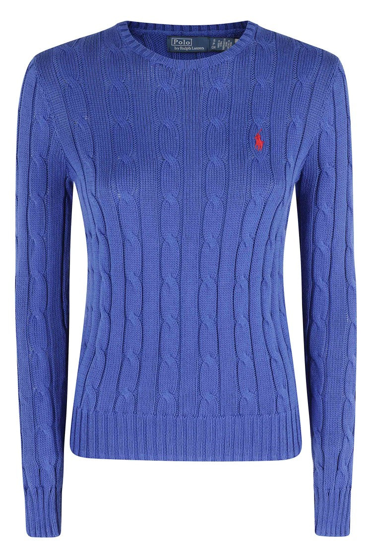Polo Ralph Lauren Blue Long Sleeve Ribbed Round-Neck Cotton Sweater