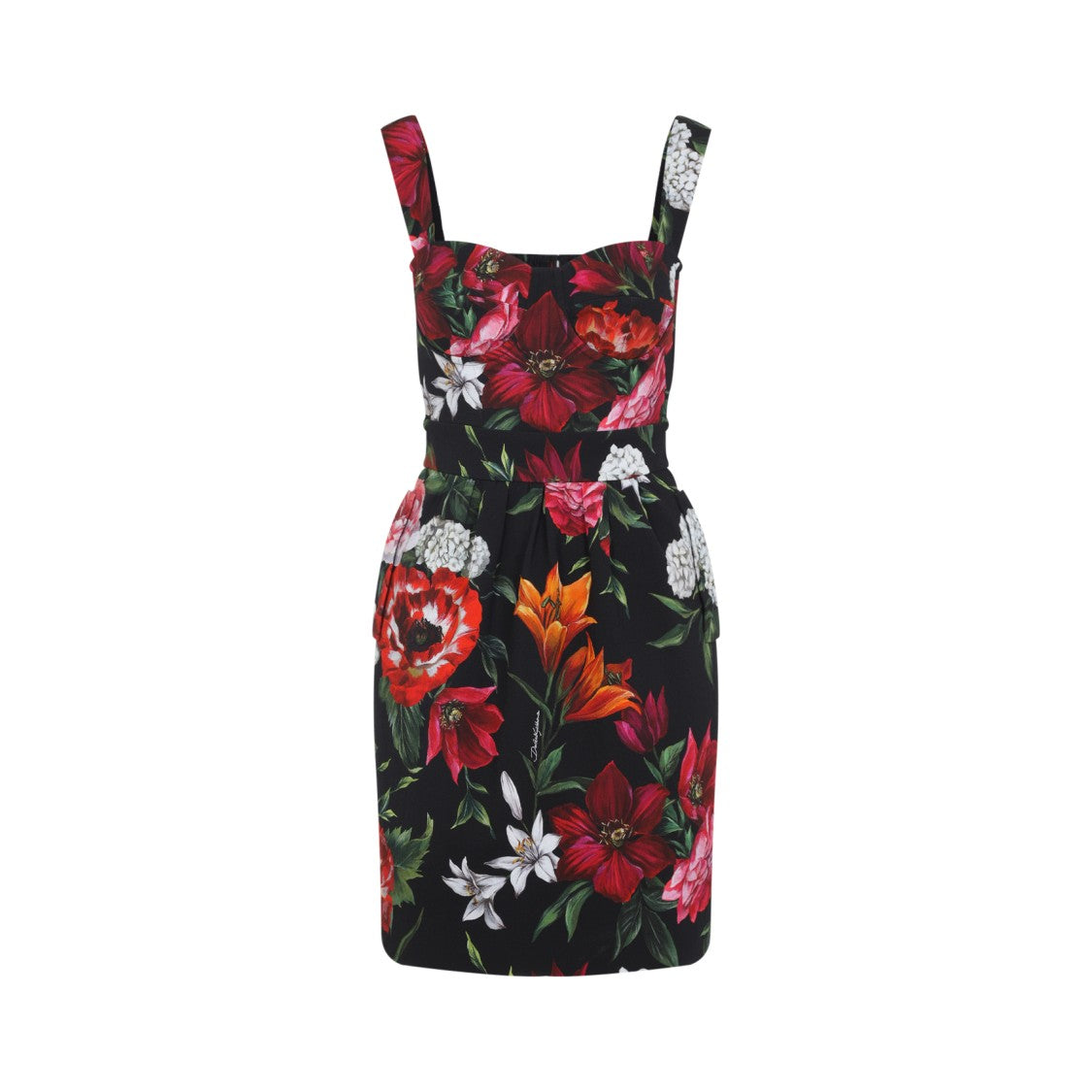 Dolce & Gabbana Multicolor Flower Cotton Midi Dress