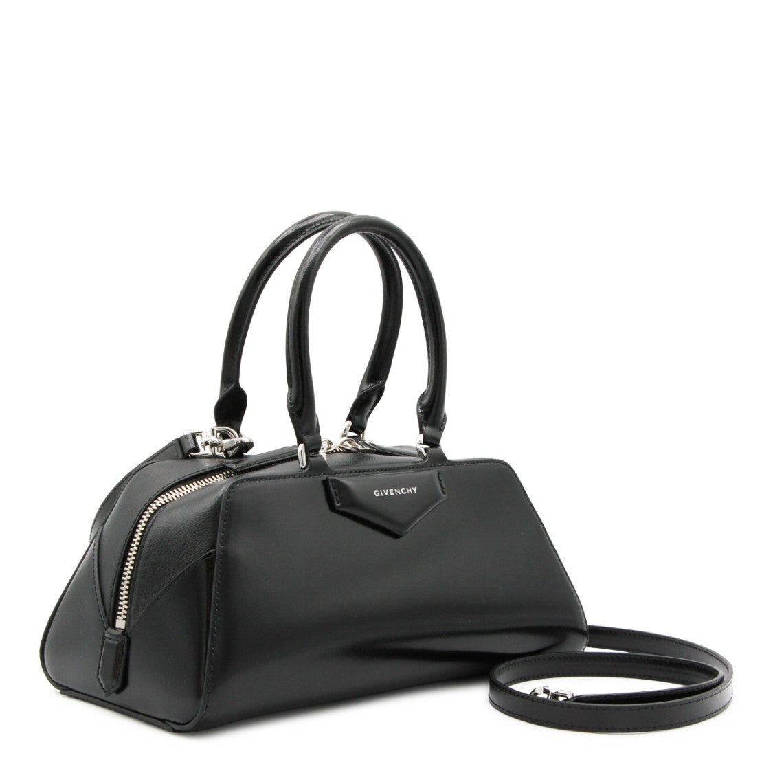 Givenchy Black Leather Antigona East-West Top Handle Bag