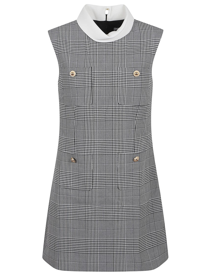 Self-Portrait Sleeveless Prince Of Wales Check Mini Dress