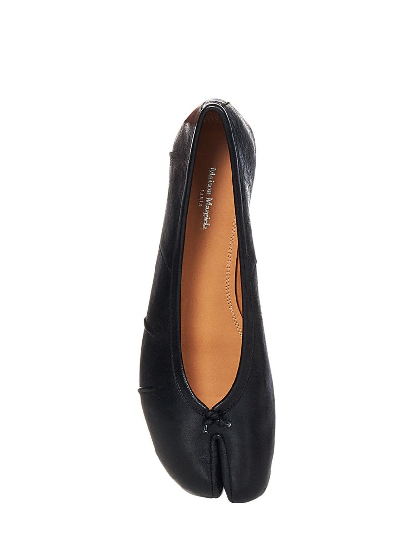 Maison Margiela Used-Effect Soft Nappa Leather Ballerina Flats