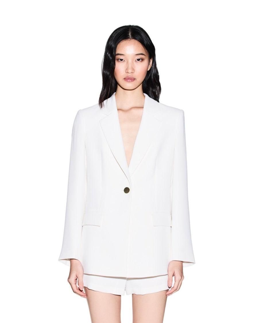 Armani Exchange White Tailored Collar Distinctive Details Contemporary Jacket
