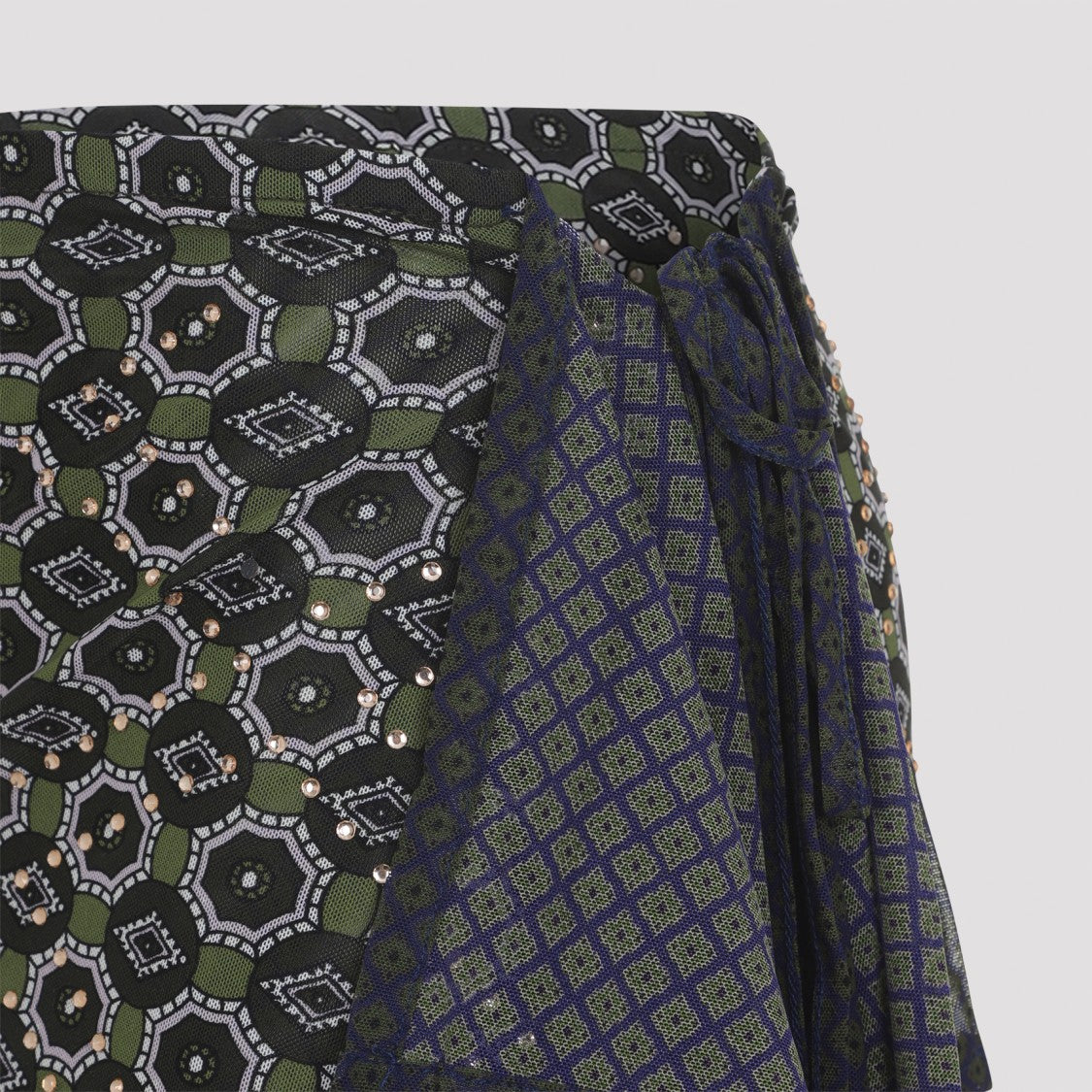 Dries Van Noten Asymmetrical Midi Skirt With Geometric Pattern