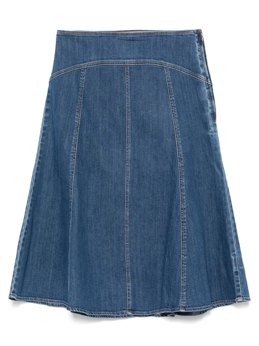 Polo Ralph Lauren Flared Denim Skirt With Panel Detailing