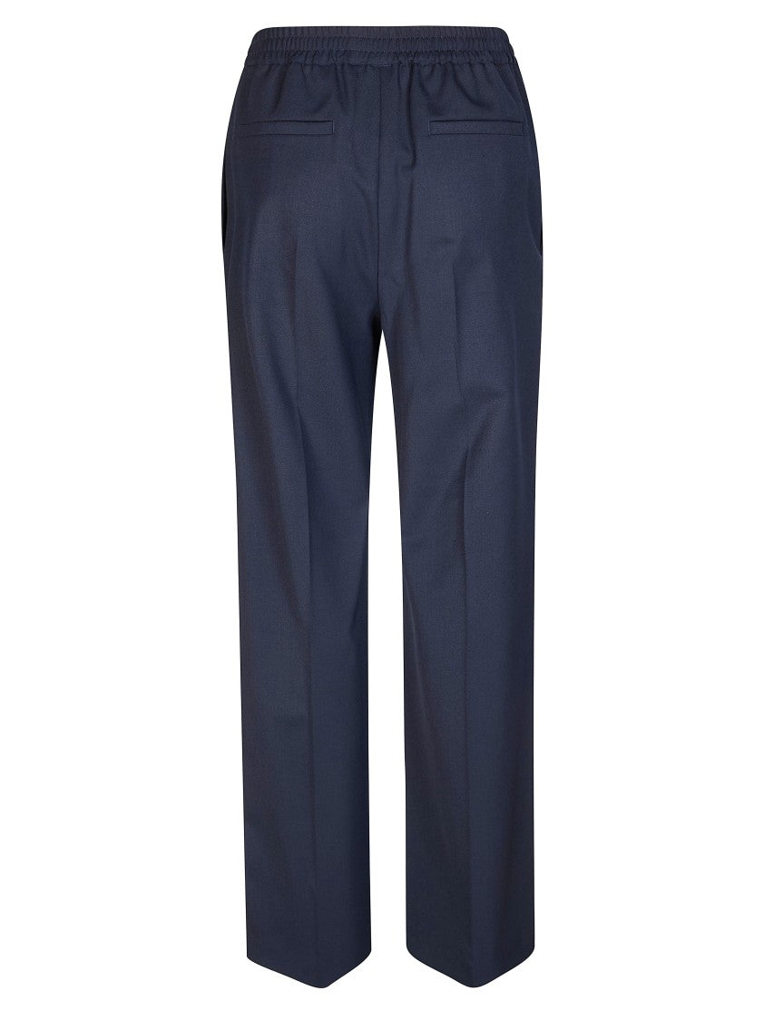 Max Mara Tailored High-Waist Wool Pants With Elastic Waistband