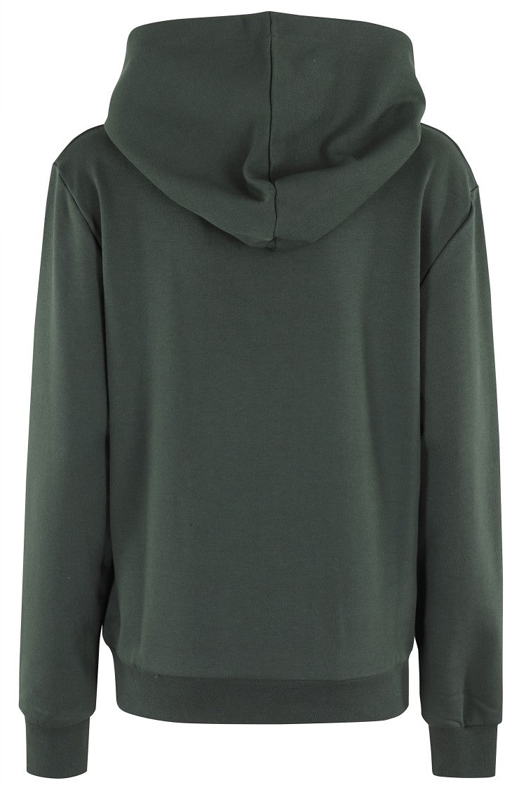 A.P.C. Relaxed-Fit Green Hoodie With Velvet Logo Detail