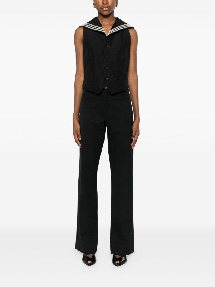 Coperni Sailor Collar Knit Vest With Buckle Accent