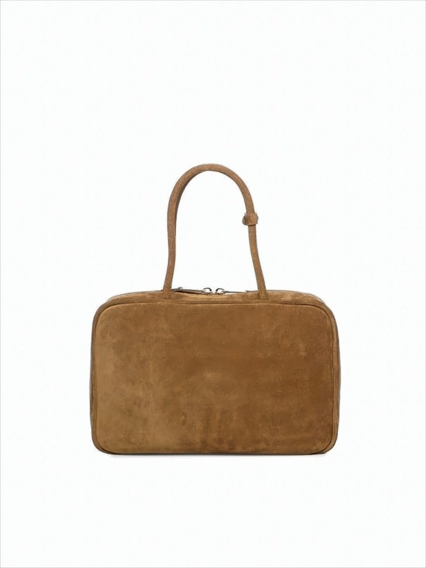 Miu Miu Rectangular Brown Suede Calf Leather Tote