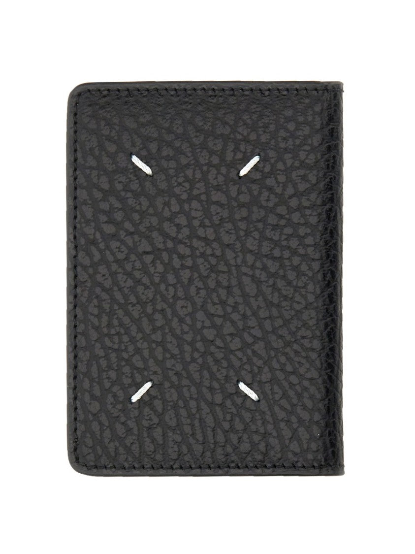 Maison Margiela Textured Leather Logo Bi-Fold Wallet