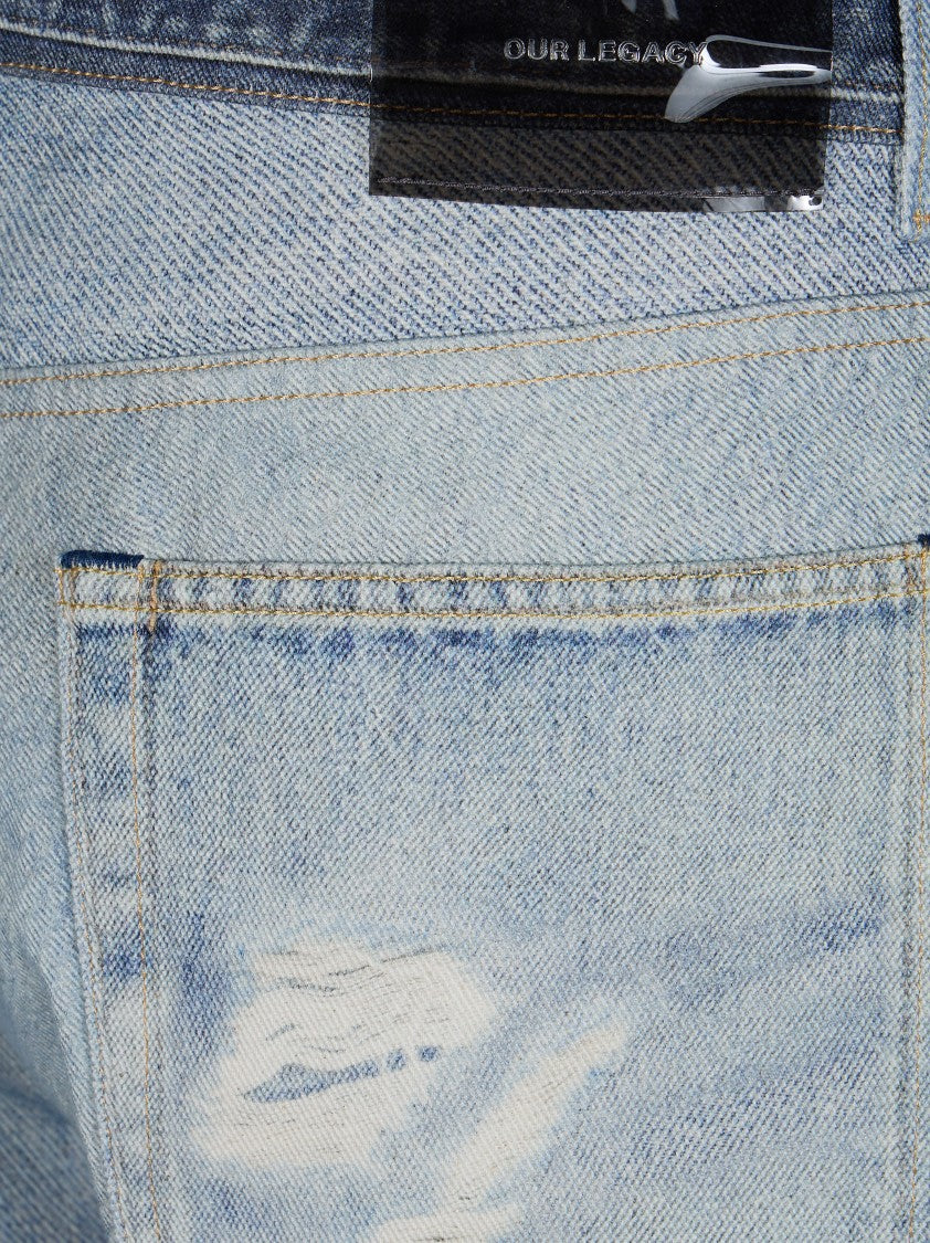 Our Legacy Jeans Third Cut Relaxed Distressed Cropped Jeans