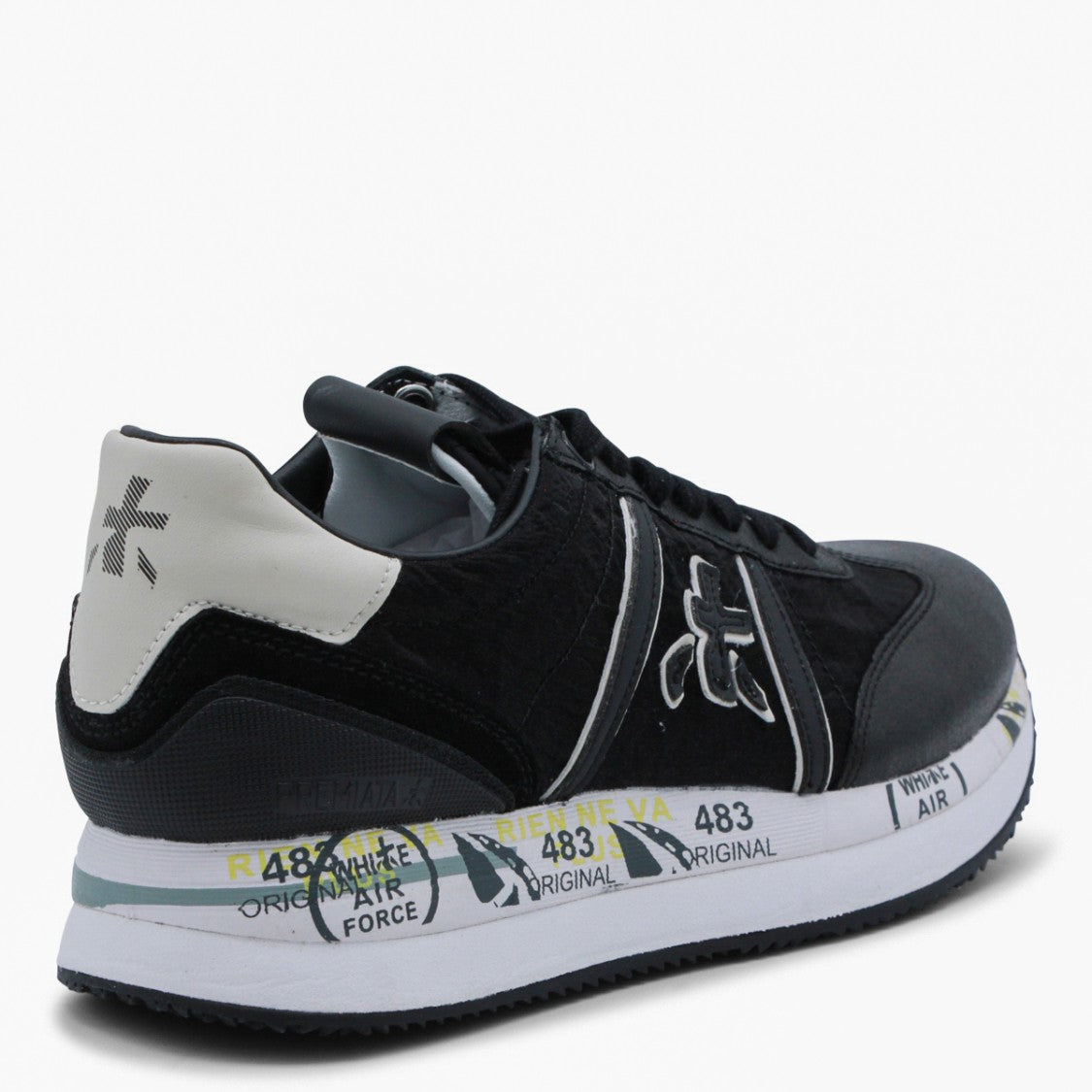 Premiata Textured Black Sneakers With Contrasting Details