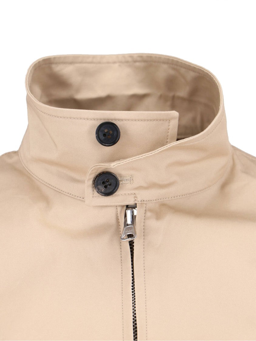 Tonywack Structured Beige Jacket With Front Zipper