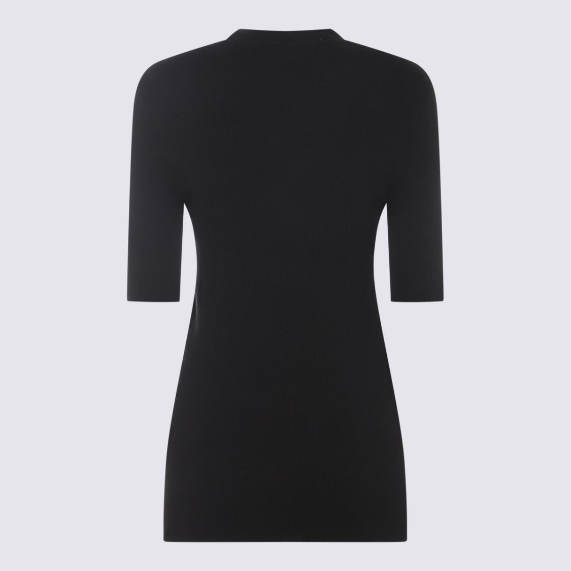 Jil Sander Fitted Black Sweater With Crew Neckline And Subtle Logo Detail