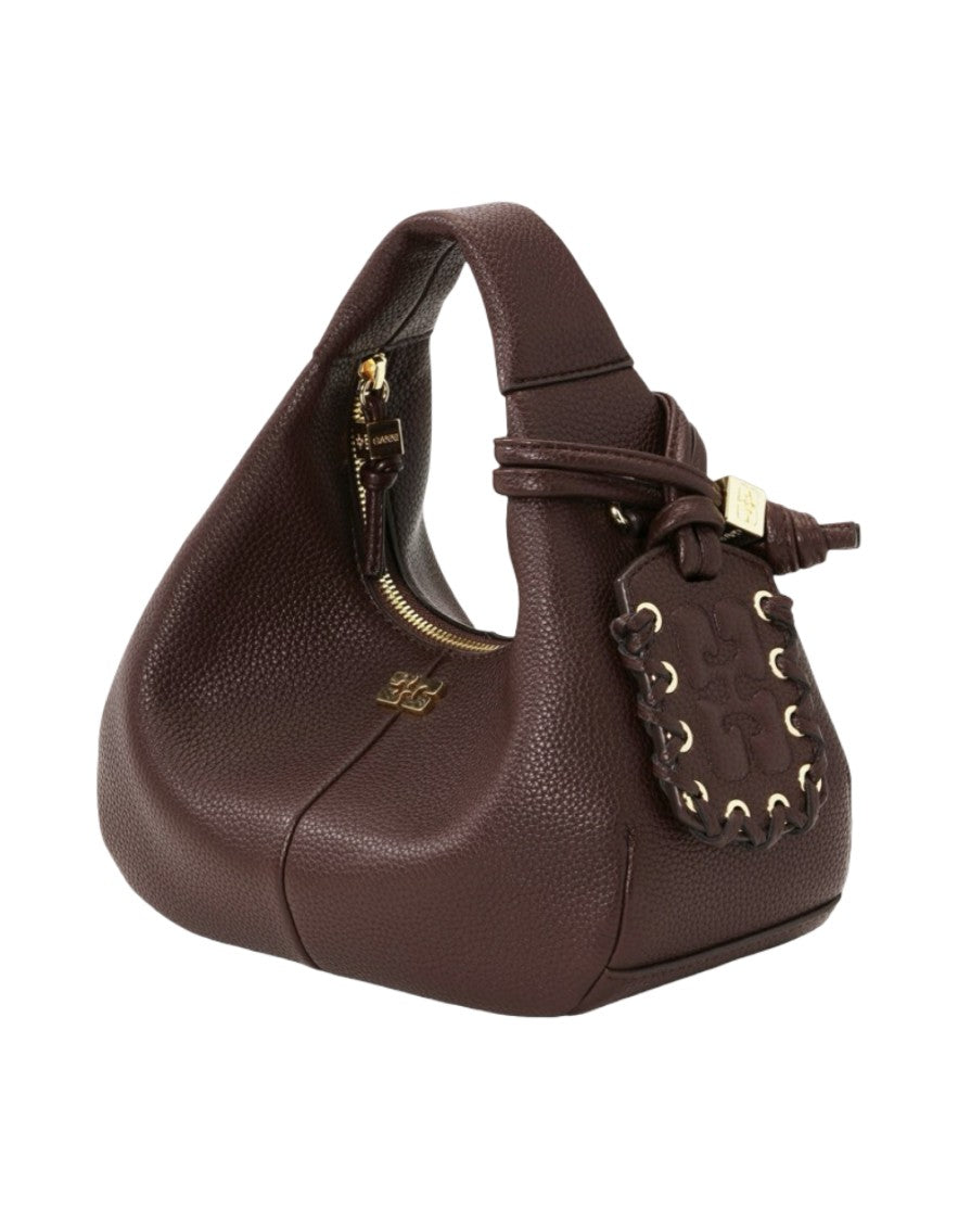 Ganni Hobo Mini Grained Bag