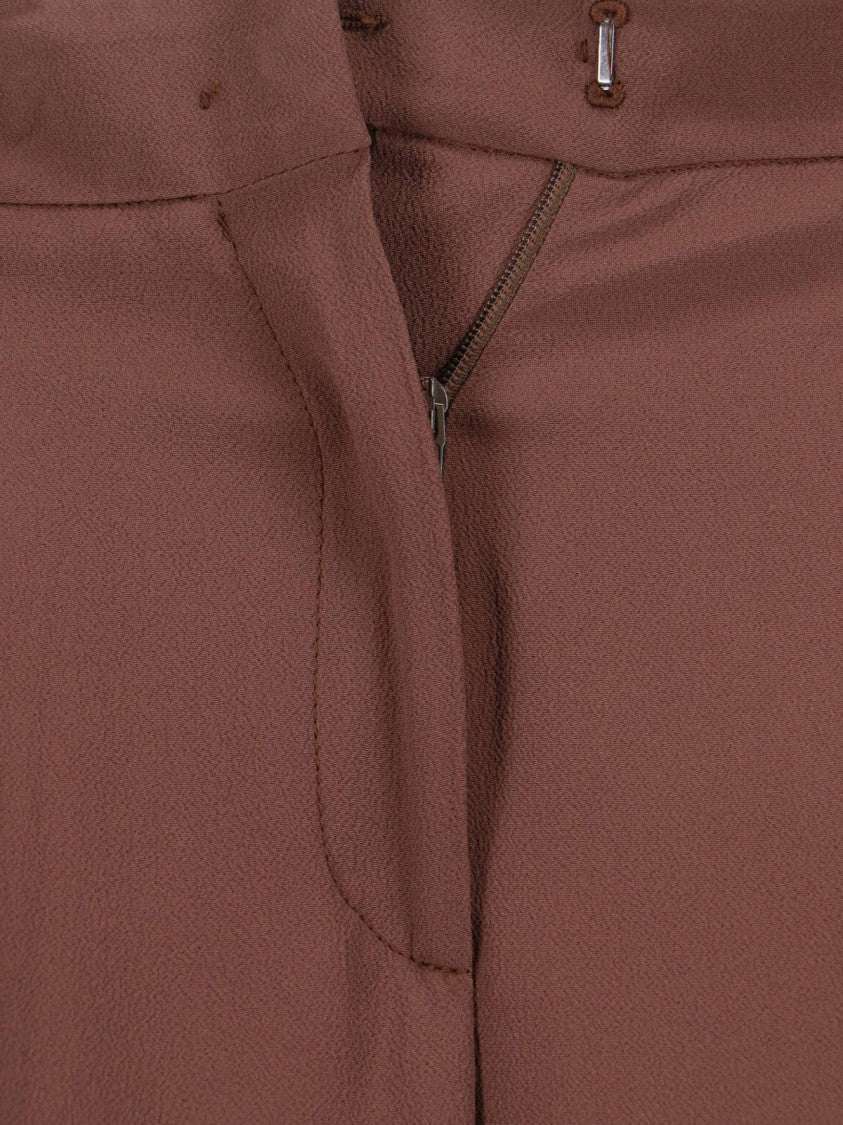 Incotex Brown Tailored Silk Blend Pants