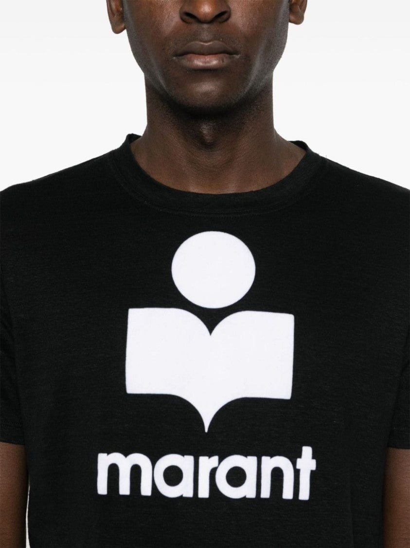 Isabel Marant Linen T-Shirt With Iconic Logo Design And Finish