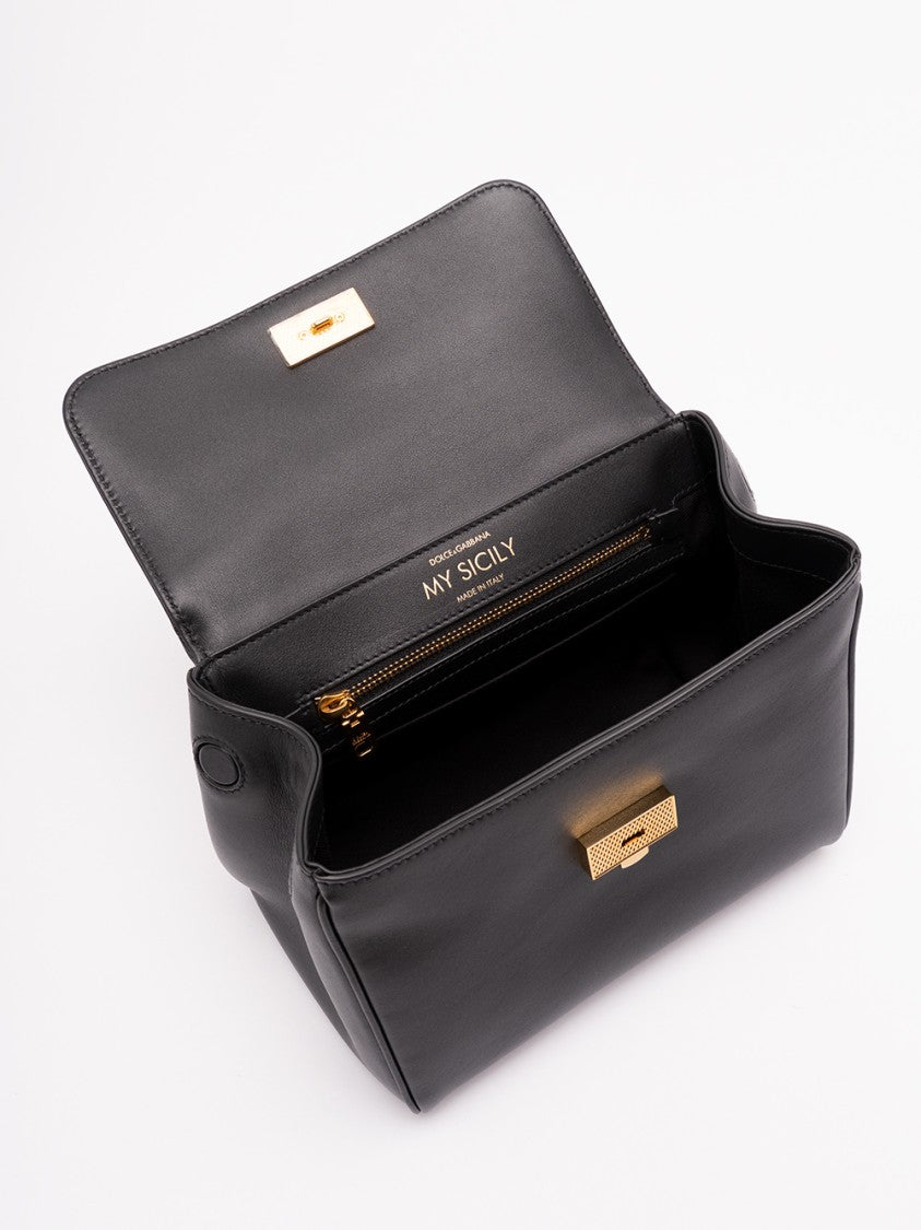 Dolce & Gabbana Structured Calf Leather Handbag