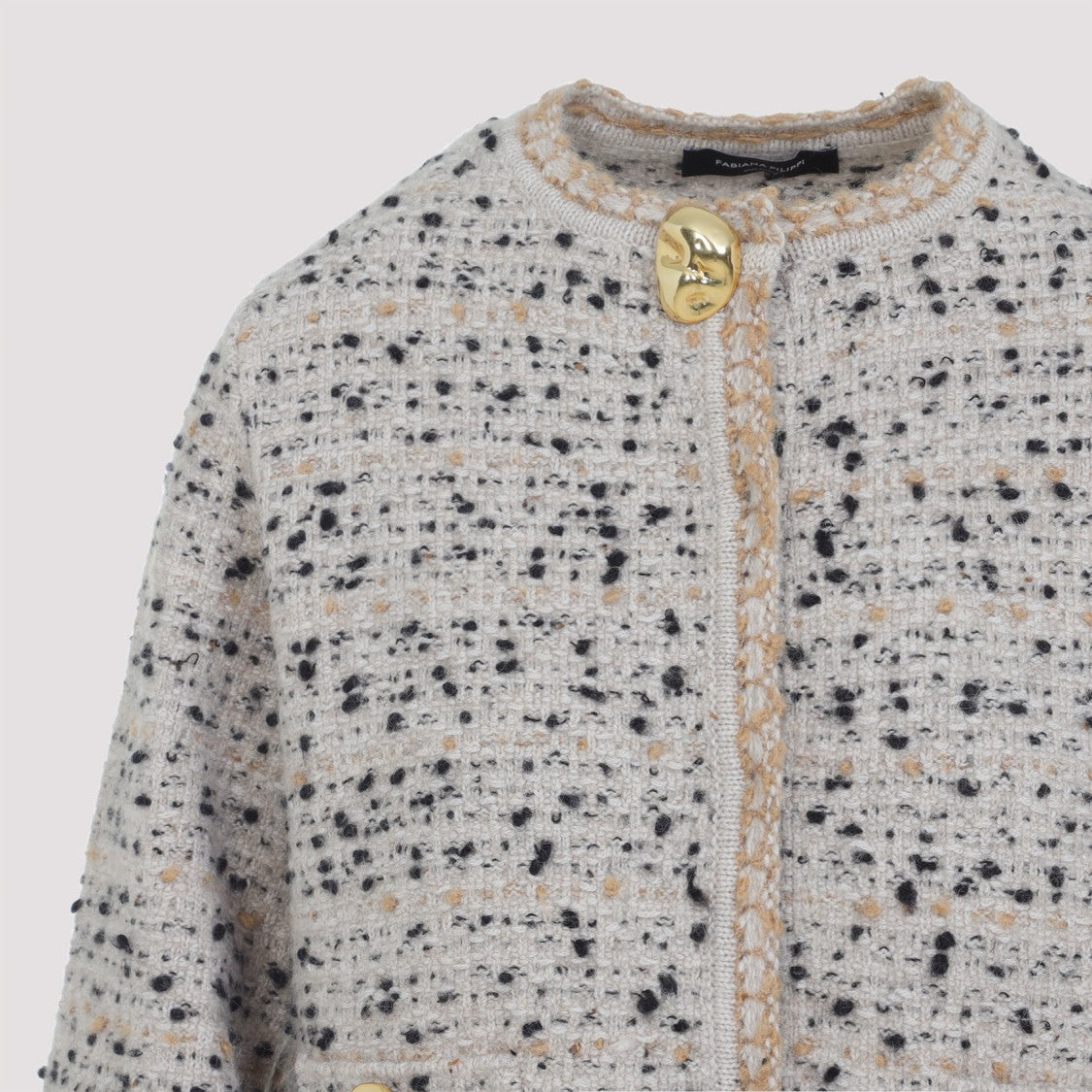 Fabiana Filippi Bouclé White And Black Virgin Wool Jacket