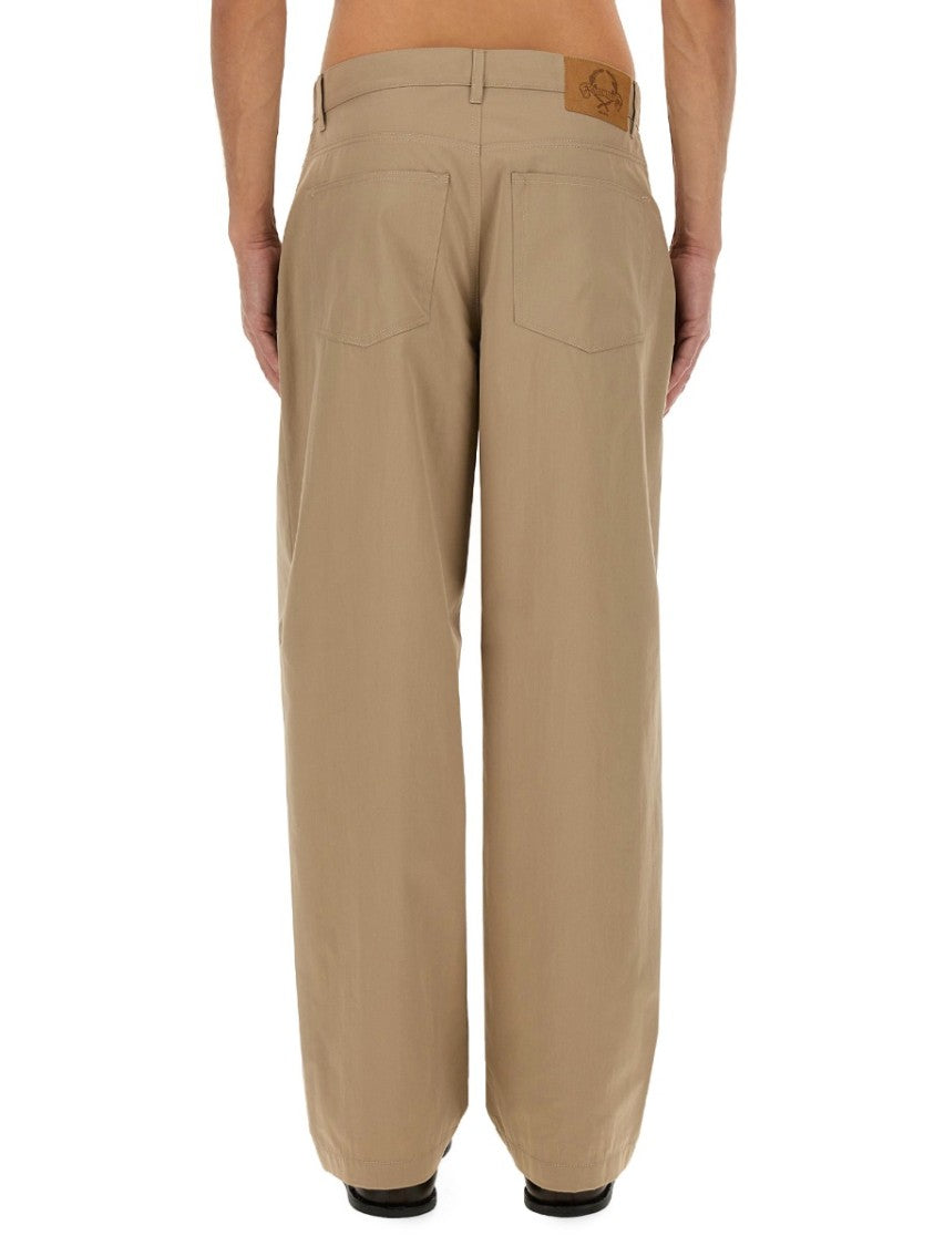 Moschino Wide-Fit Relaxed Cotton Blend Pants