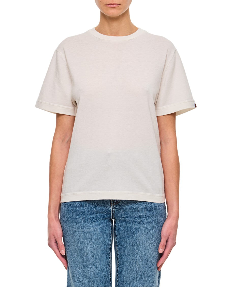 Extreme Cashmere Cotton-Cashmere Blend T-Shirt With Striped Hem Detail