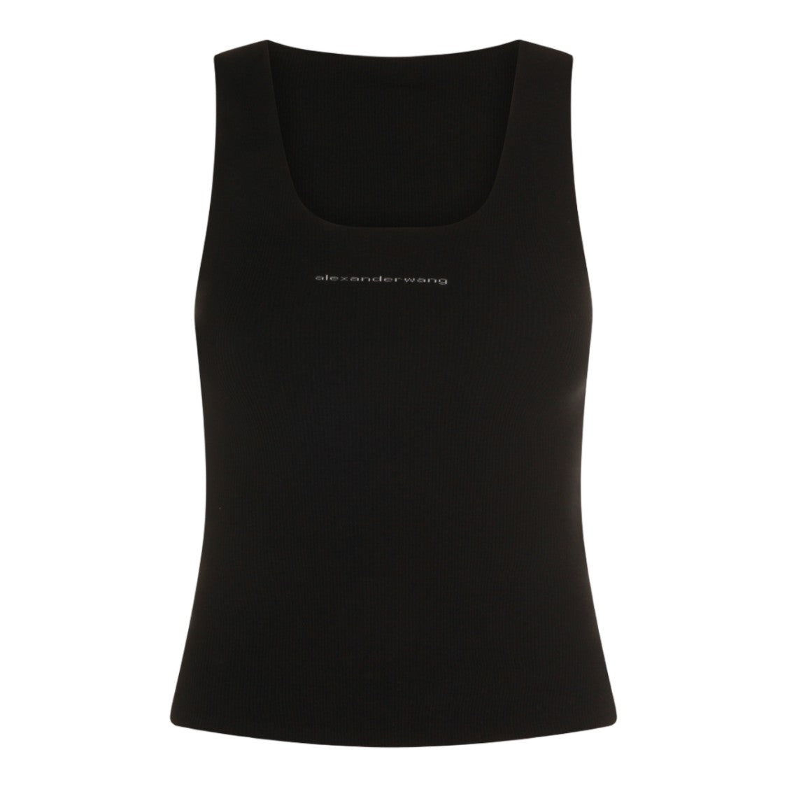 Alexander Wang Fitted Sleeveless Top With Square Neckline And Ribbed Texture