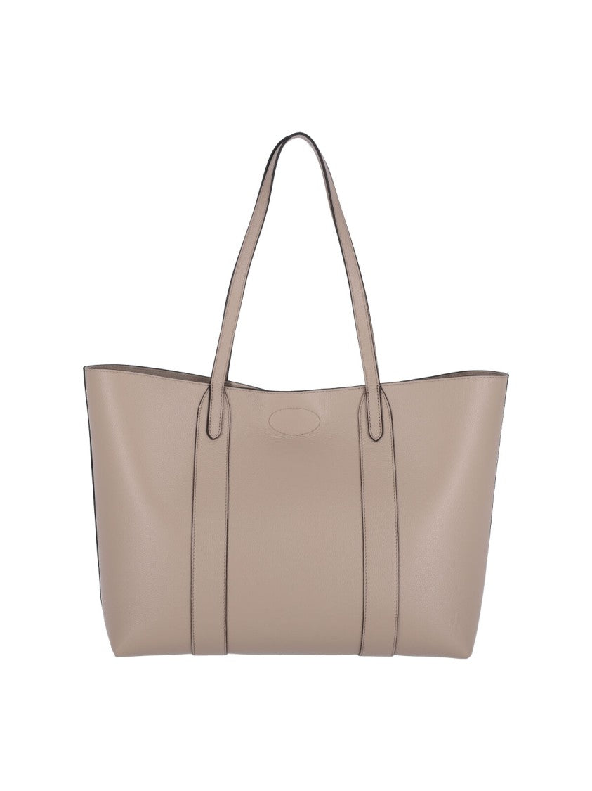 Mulberry Taupe Bayswater Hammered Leather Tote Bag