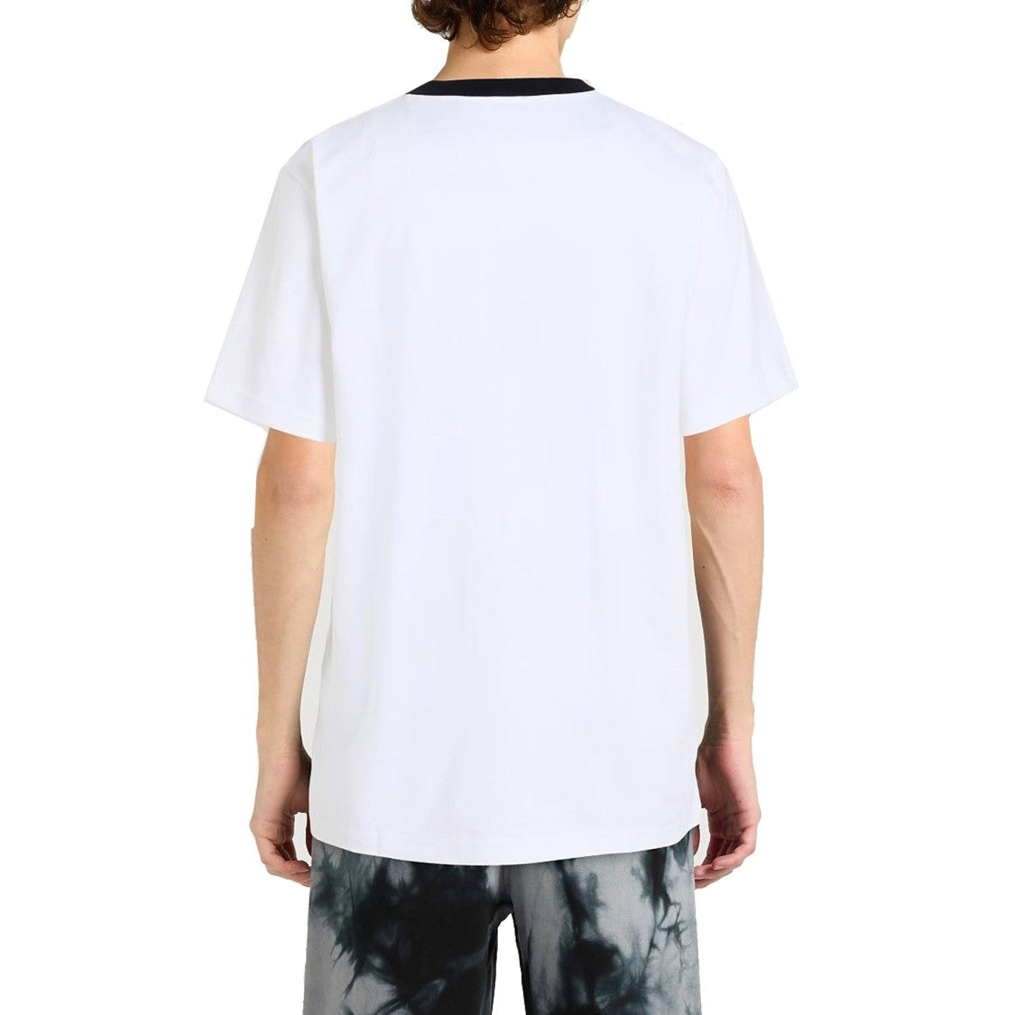 Off-White Contrasting Collar Logo T-Shirt In Soft Cotton