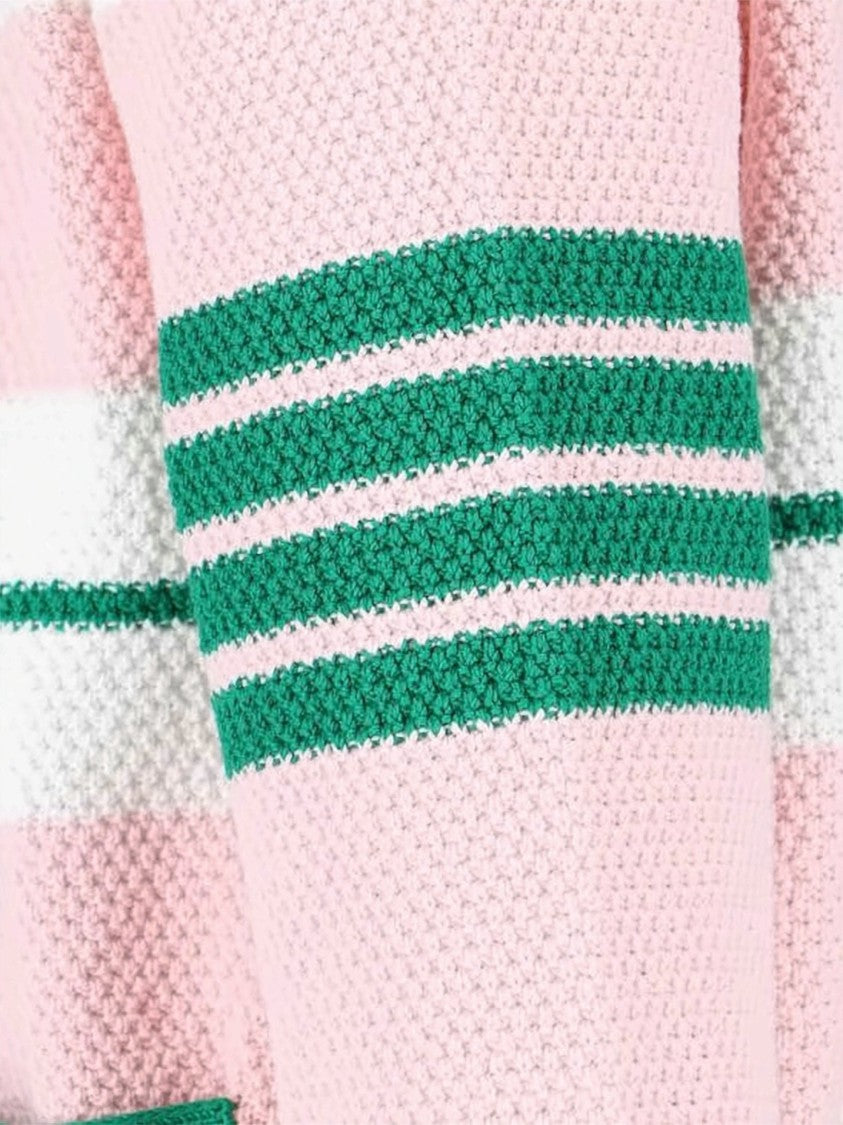 Thom Browne Thom Browne Deep V-Neck Cardigan With Horizontal Stripe Detail