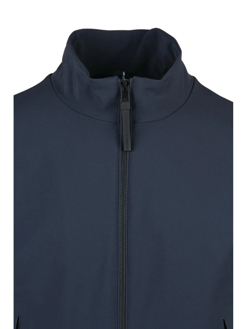 People Of Shibuya Lightweight Casual Coat With High Collar And Ribbed Details