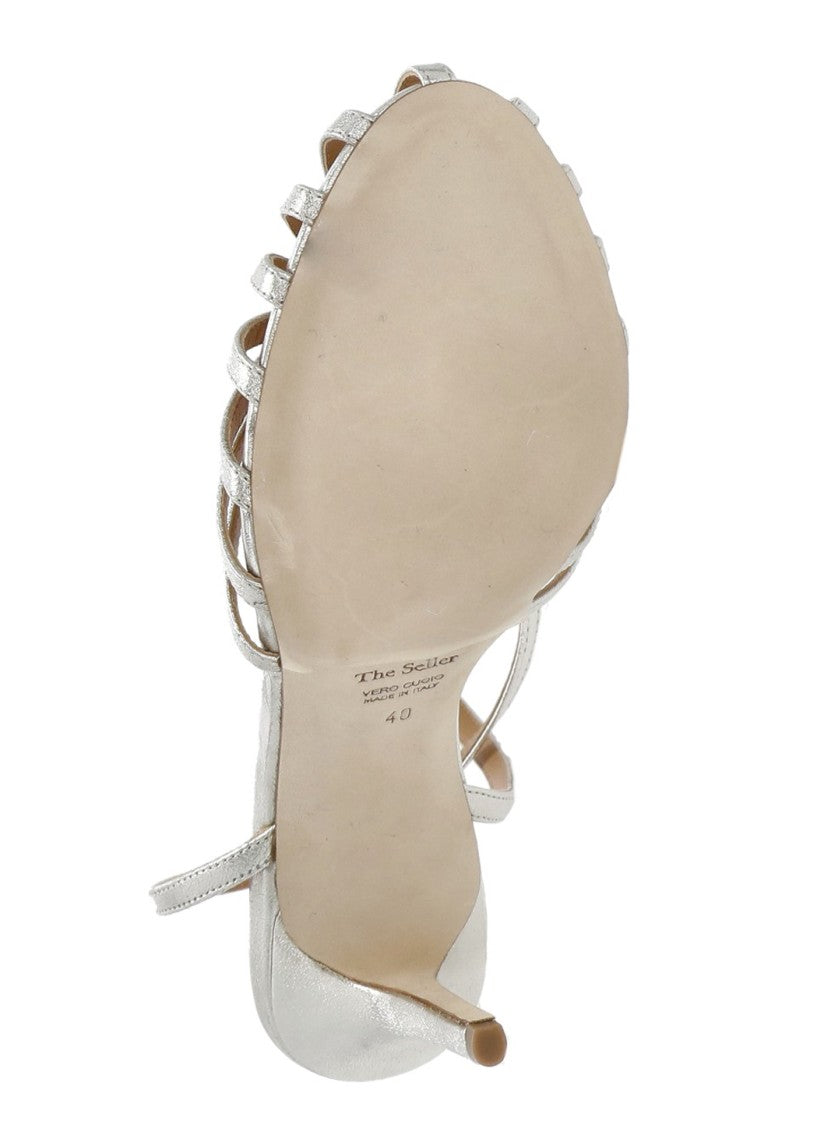 The Seller Silver Thin Bands Stiletto Sandals
