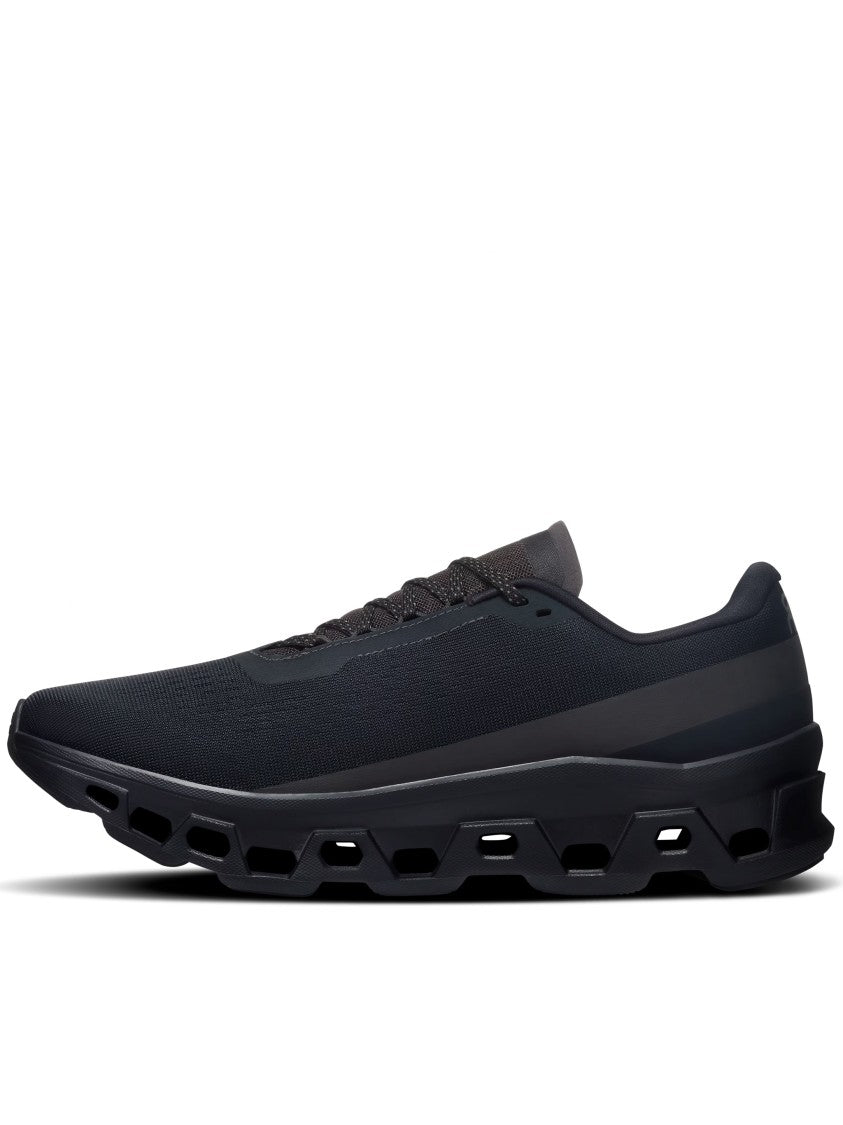 On Black Cloudmster Breathable Mesh Running Sneakers