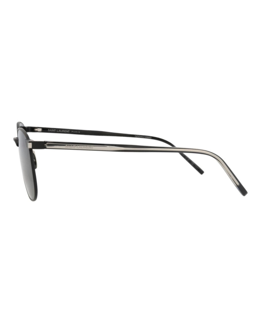 Saint Laurent Round-Frame Metal Sunglasses