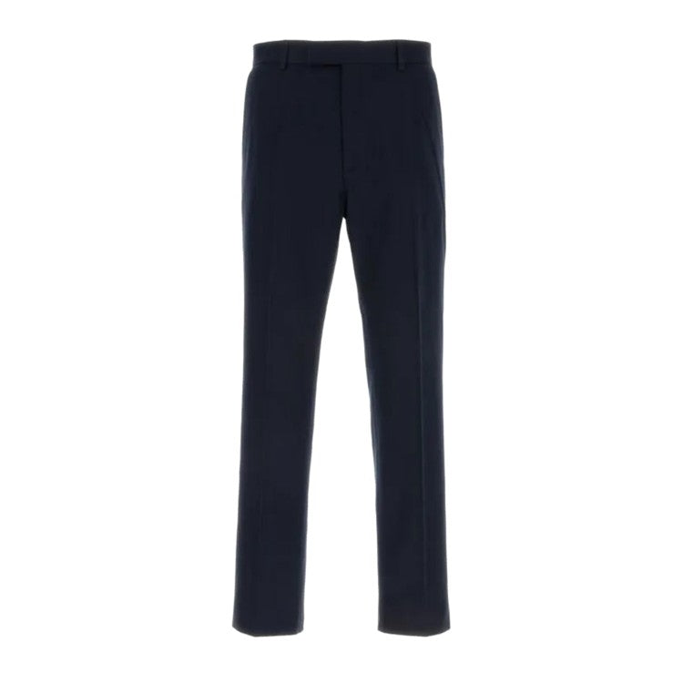 Gucci Tailored Black Cotton Trousers With Subtle Accent Stripe