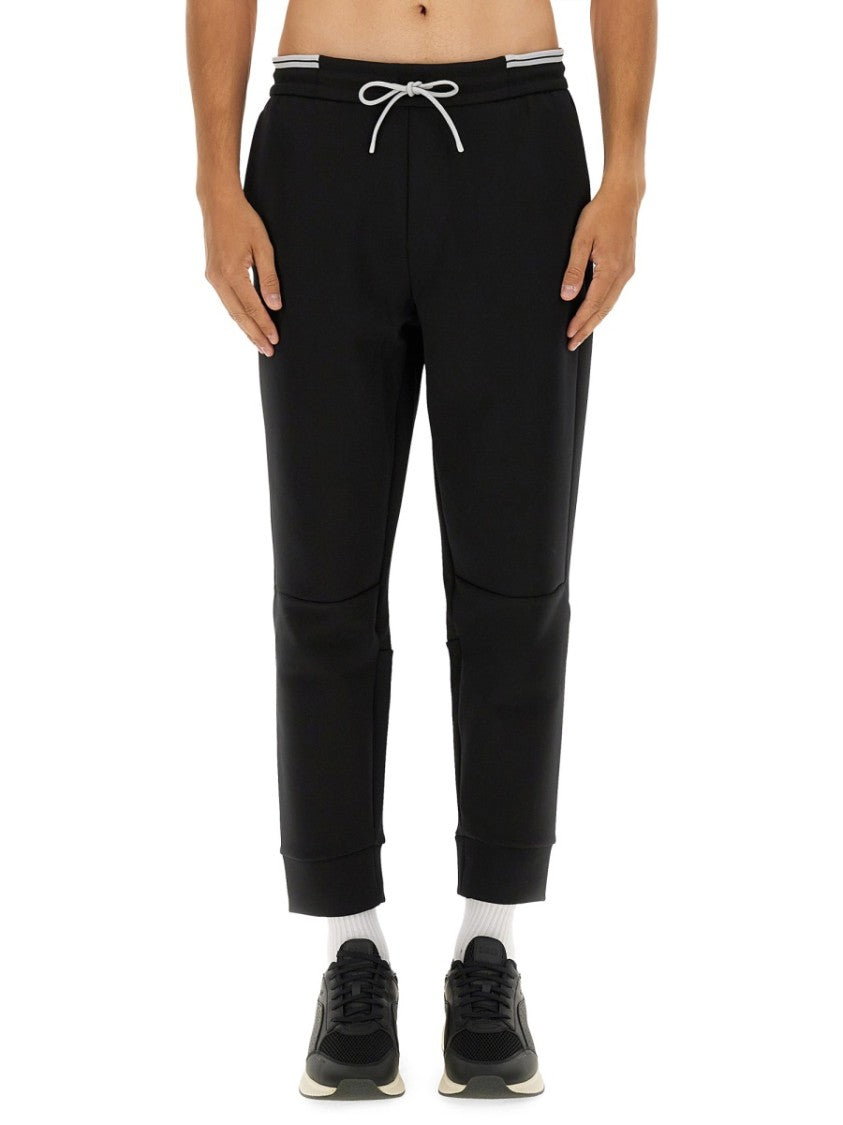 Boss Tapered Fit Black Cotton Blend Pants