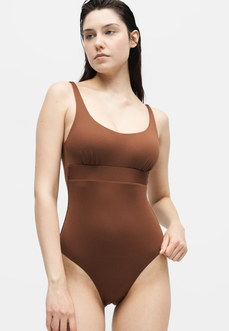 Max Mara Scoop Neck One-Piece Swimsuit With Wide Shoulder Straps
