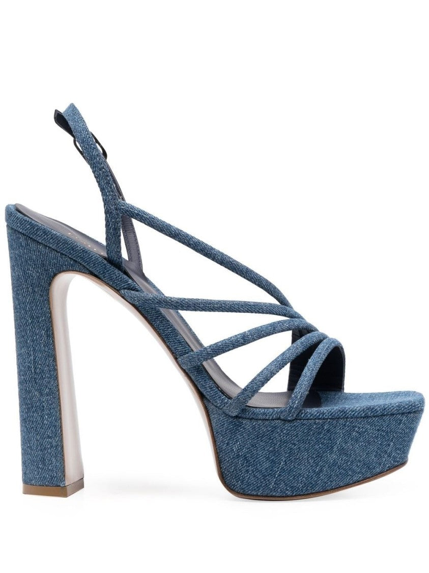 Le Silla Denim Platform Sandals
